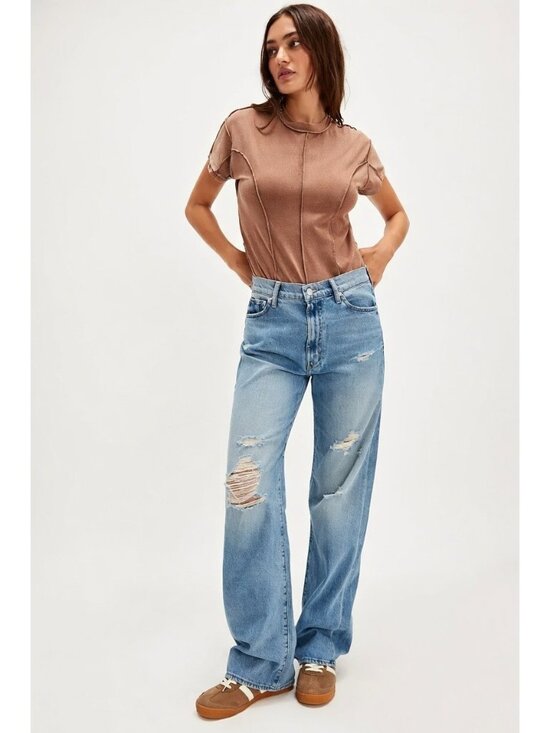 MOTHER Denim - NWT Mother Lil Dodger Sneak in Tomorrow Always Knows Loose Wide Leg Jeans 28